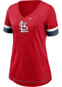 St Louis Cardinals Womens Nike Mesh Fashion T-Shirt - Red