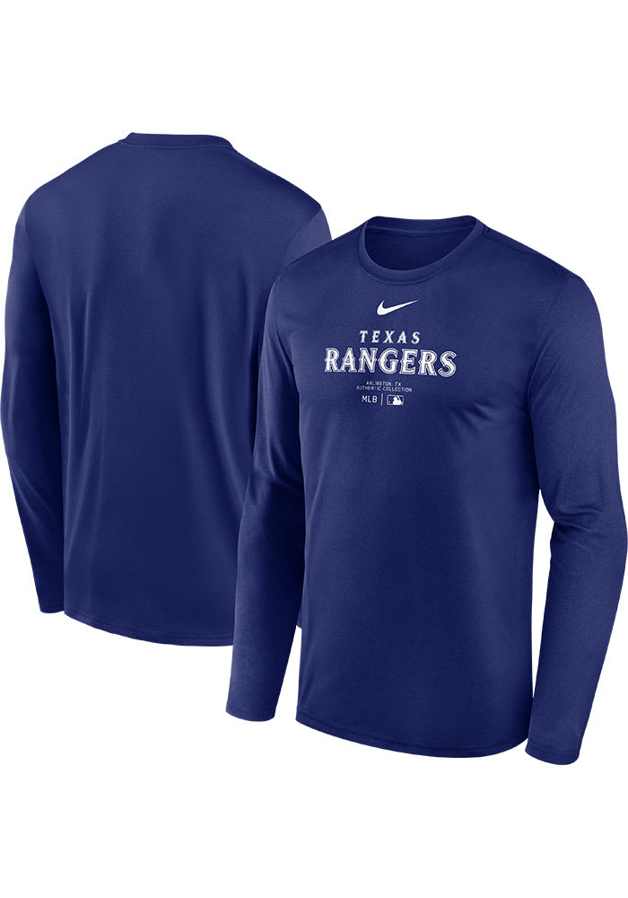Nike Texas Rangers ROYAL TM Issued Long Sleeve T-Shirt