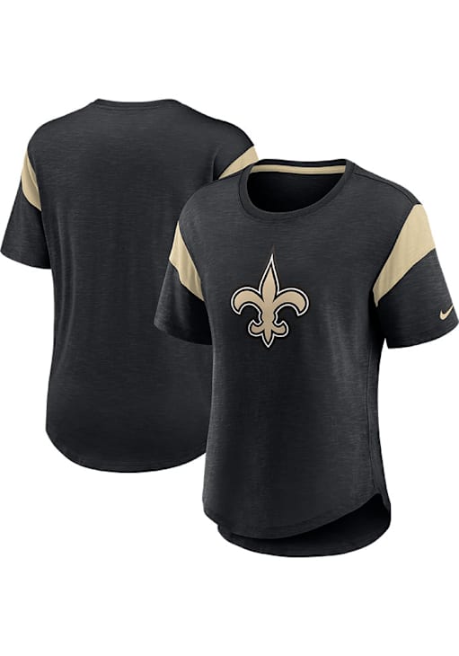 Nike New Orleans Saints Womens BLACK Prime Slub T-Shirt 173201396