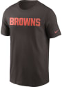 Cleveland Browns Nike Wordmark Essential T Shirt - Brown