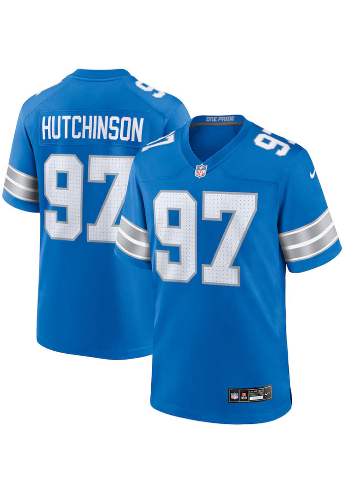 Aidan Hutchinson Detroit Lions 2024 Home Game Jersey Blue