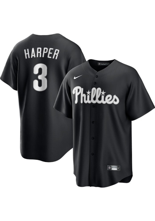 Bryce Harper Philadelphia Phillies Mens Replica Alt Fashion Jersey - Black