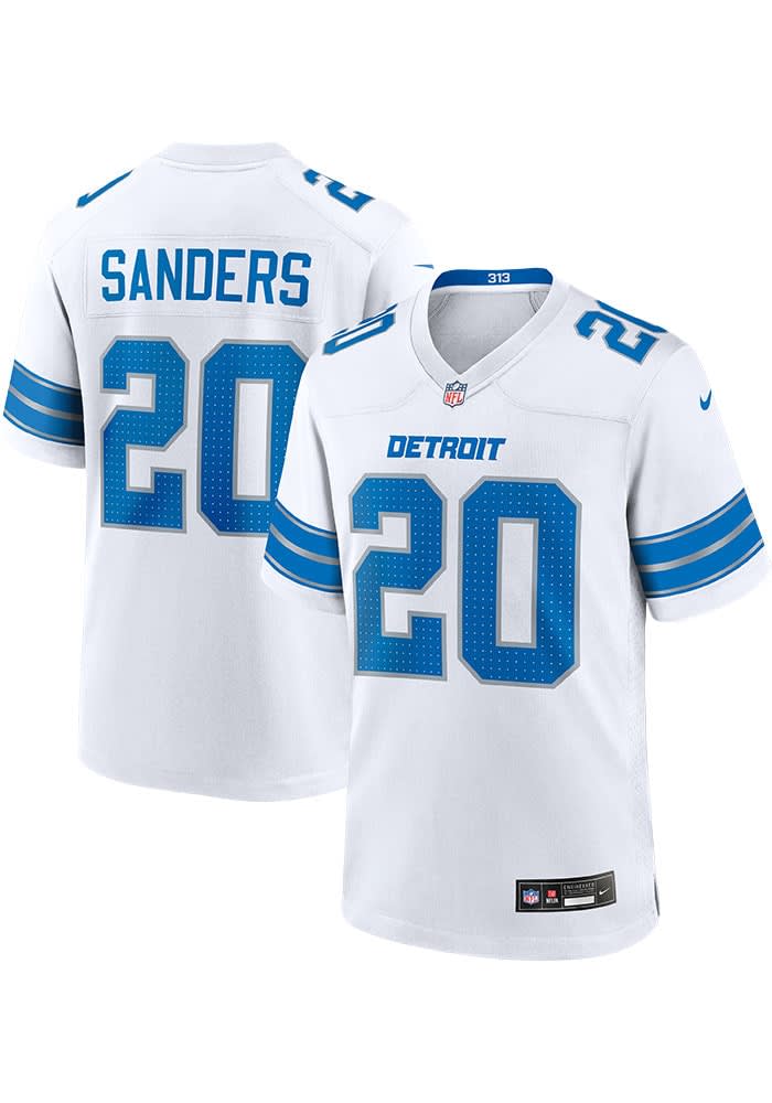 Barry Sanders Nike Detroit Lions White 2024 Away Game Football Jersey