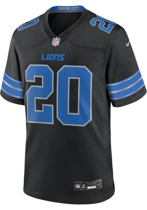 Barry Sanders Nike Detroit Lions Black 2024 Alt Game Football Jersey