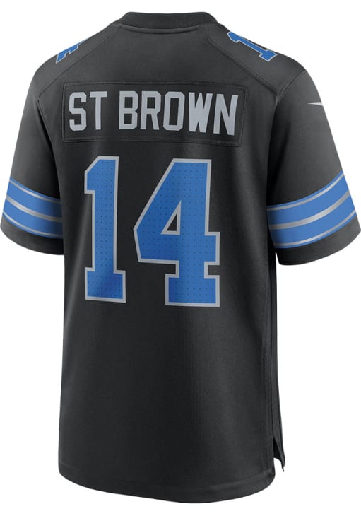 Amon-Ra St. Brown  Nike Detroit Lions Black 2024 Alt Game Football Jersey