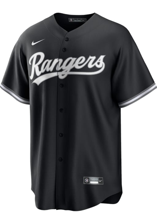 Texas Rangers Mens Nike Replica Fashion White Fill Jersey - Black