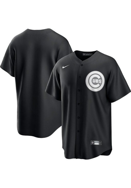 Chicago Cubs Mens Nike Replica Fashion White Fill Jersey - Black