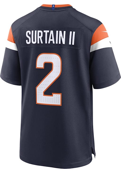 Patrick Surtain  Nike Denver Broncos Navy Blue 2024 Alt Game Football Jersey