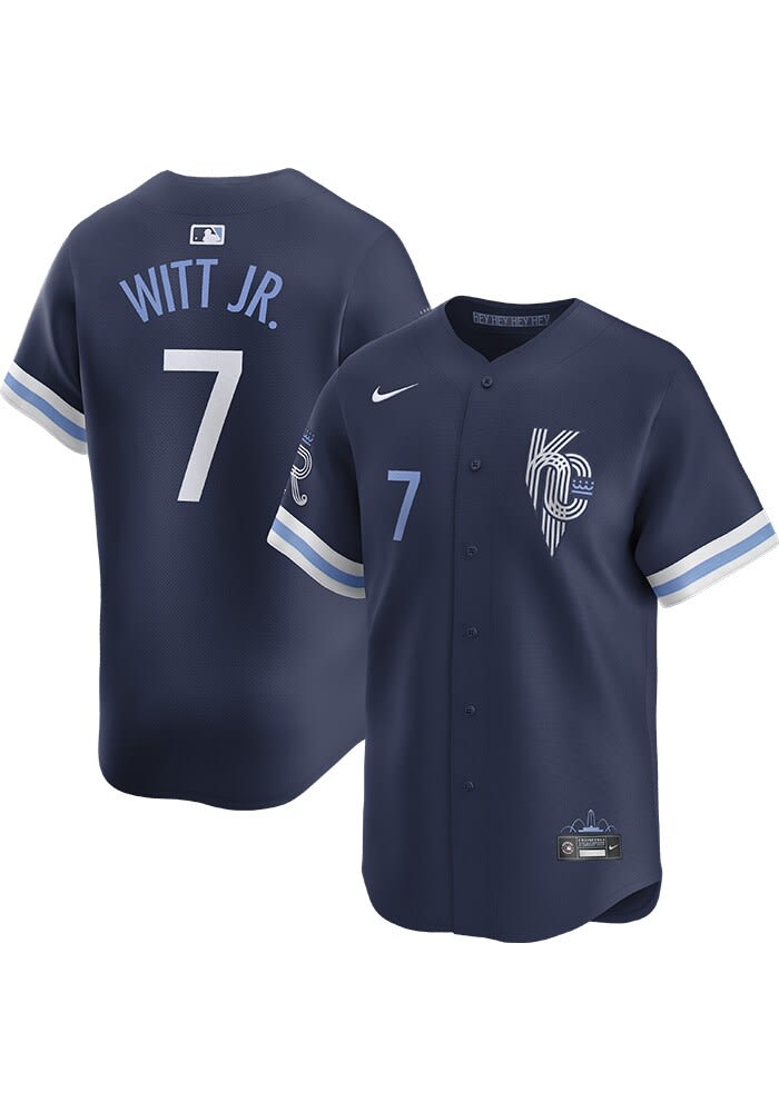 Bobby Witt Jr Nike Kansas City Royals Mens Navy Blue City Connect Ltd Limited Baseball Jersey