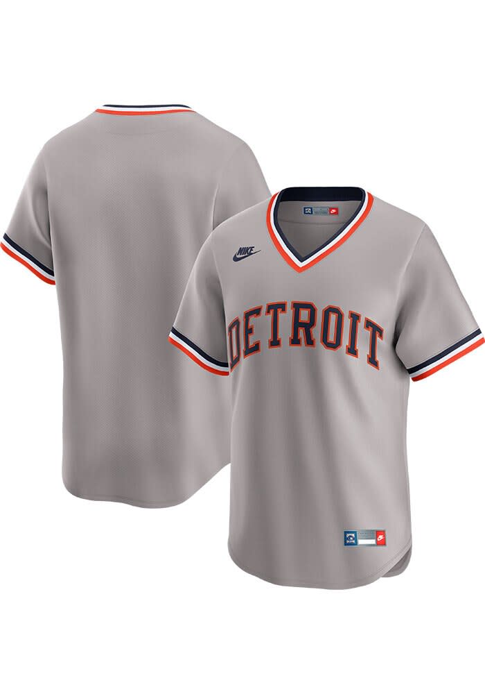 Detroit Tigers Nike GREY Throwback Cooperstown Jersey - 173201886
