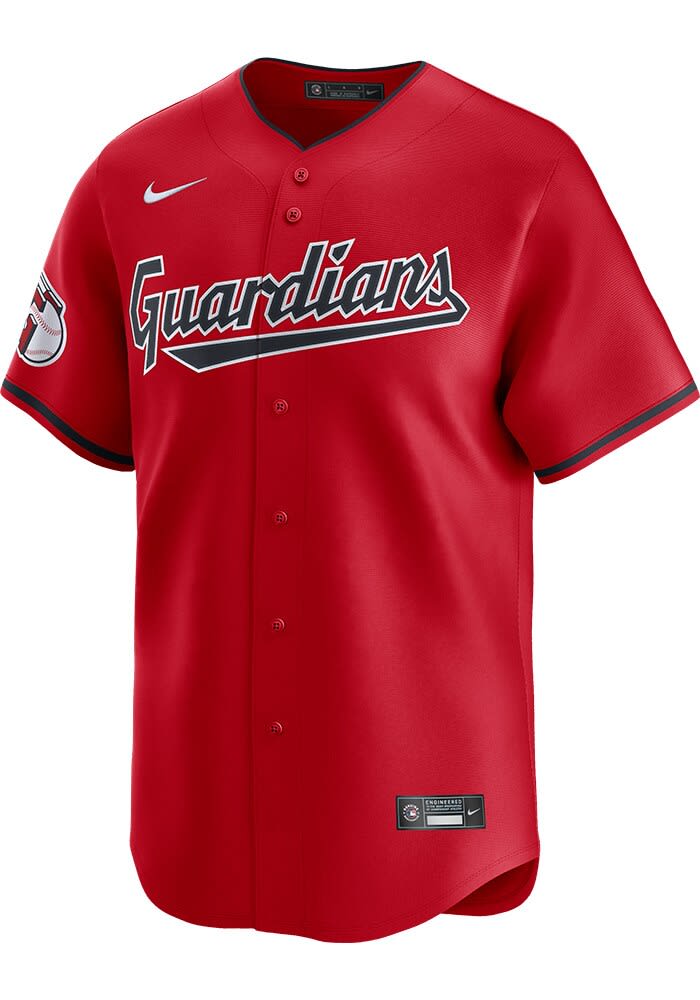 新品USA限定発売☆NIKE襟元刺繍スウォッシュ★野球用アンダーシャツ☆赤★ＸＬ Josh Naylor Cleveland Guardians Mens Red Alt 2024 Limited Baseball
