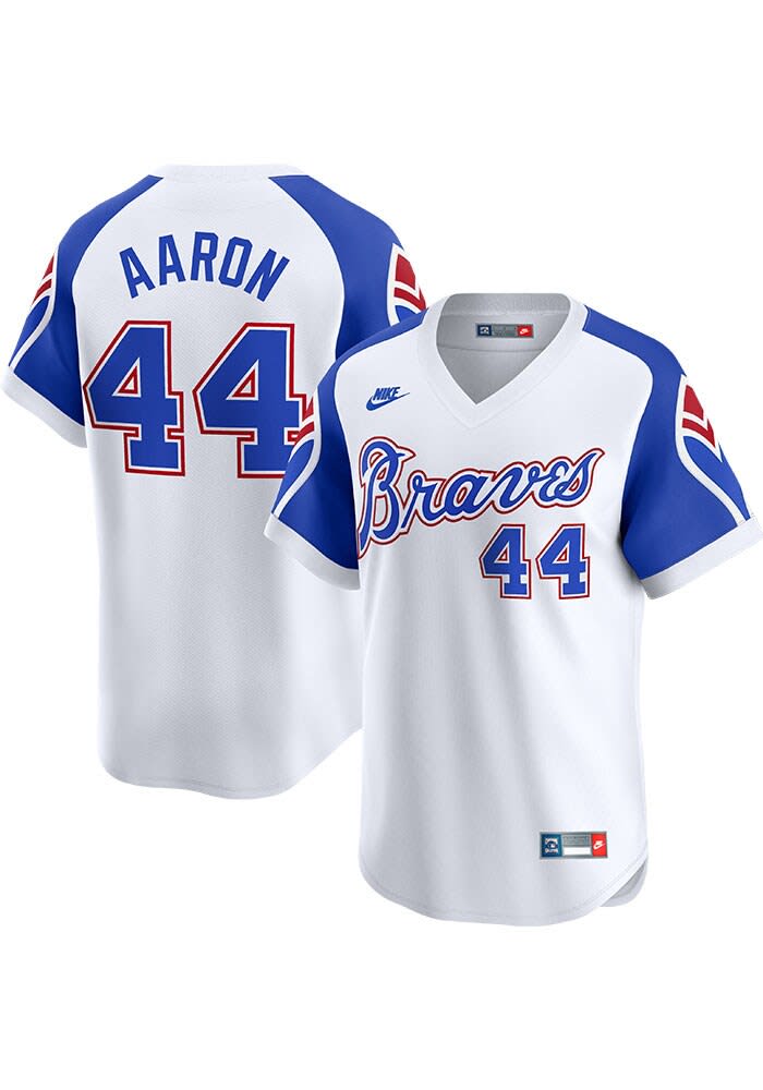 Atlanta Braves Hank Aaron Nike Cooperstown Cooperstown Jersey WHITE