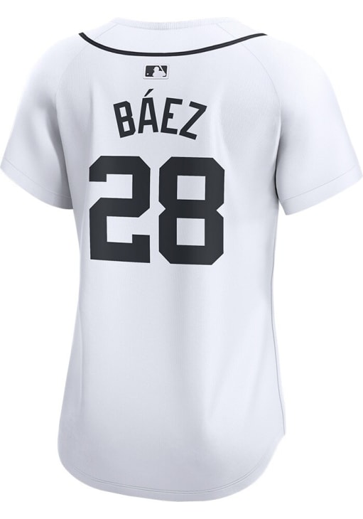 Javier Baez Nike Detroit Tigers Womens White Home Graphic Limited Baseball Jersey