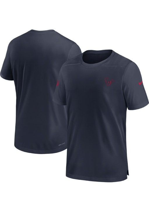 Nike Houston Texans Navy Blue Sideline UV Coach Short Sleeve T Shirt