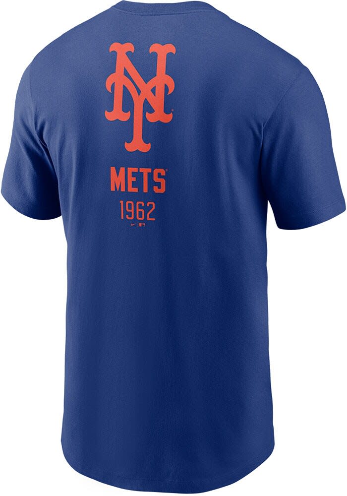 Nike New York Mets ROYAL Large Logo Back Stack Short Sleeve