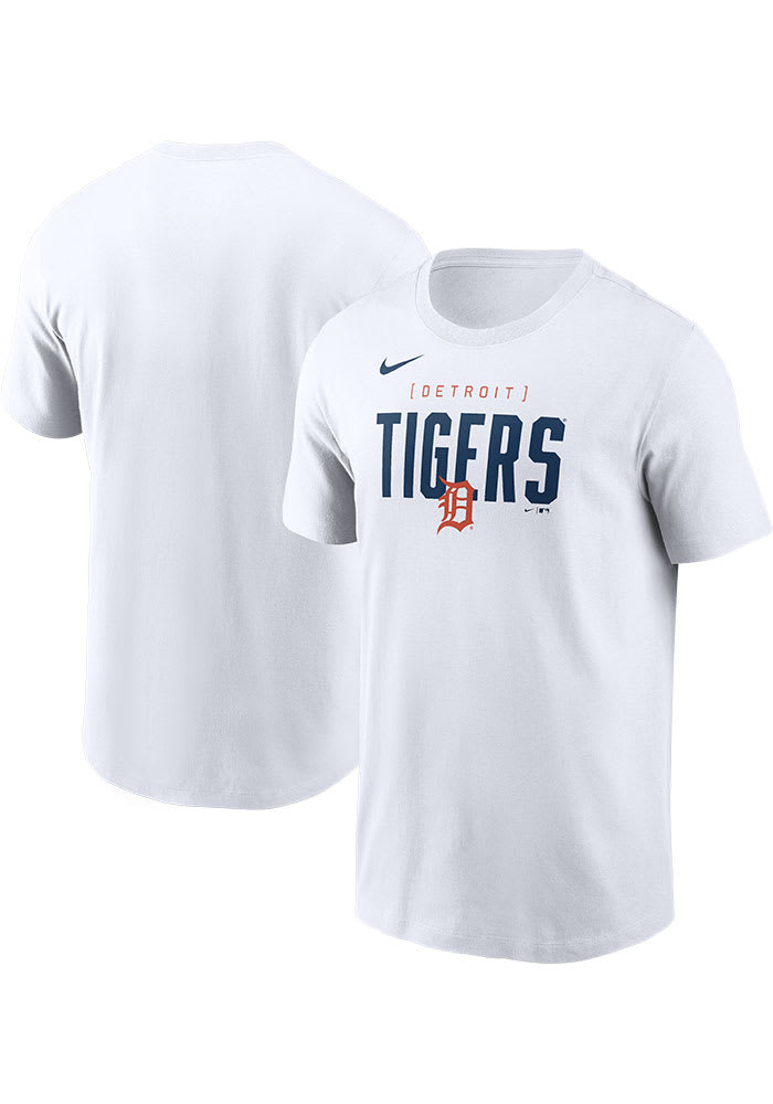 Nike Detroit Tigers WHITE Home Team Bracket Short Sleeve T