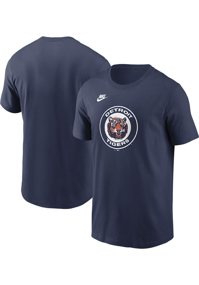 Nike Detroit Tigers NAVY Cooperstown Team Logo Short Sleeve T