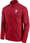 Main image for Nike Philadelphia Phillies Mens Red Franchise Logo Pacer Long Sleeve 1/4 Zip Pullover