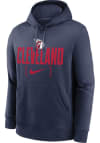 Main image for Nike Cleveland Guardians Mens Navy Blue Club Stack Long Sleeve Hoodie
