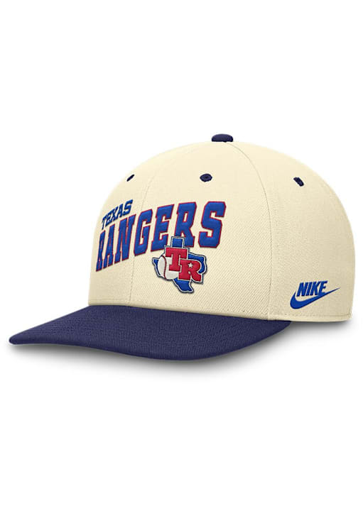 Texas Rangers Nike IVORY Cooperstown Swoop Wordmark 2T Square Bill