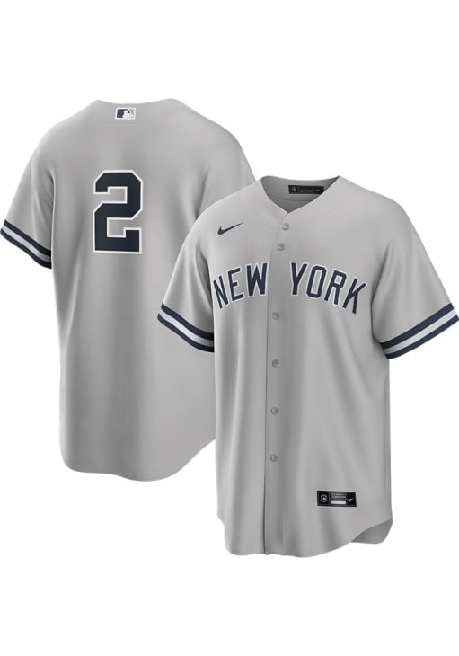 Derek Jeter New York Yankees Mens Replica Away Jersey - Grey