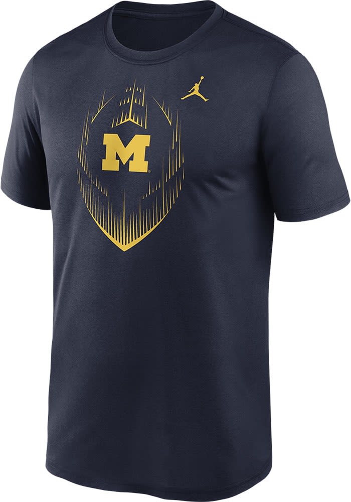 Michigan Wolverines Navy Blue Nike Dri Fit Legend Design Short Sleeve T Shirt