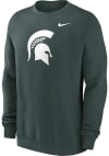 Main image for Mens Michigan State Spartans Green Nike Primary Logo Crew Sweatshirt