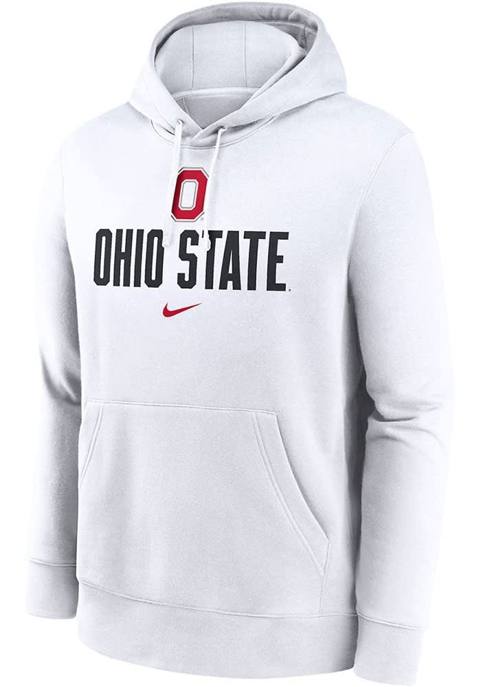 Ohio State Buckeyes Nike Primetime Club Fleece Pullover Hoodie White Size 3XL