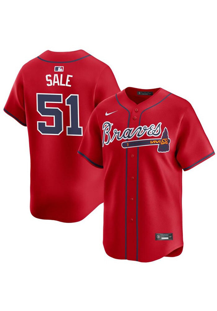 Chris Sale Atlanta Braves Mens Alt Limited Baseball Jersey RED