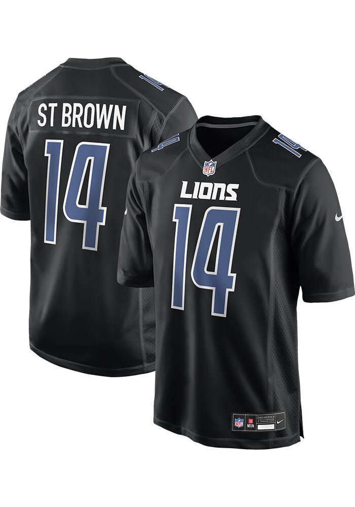 Black and 2024 blue lions jersey