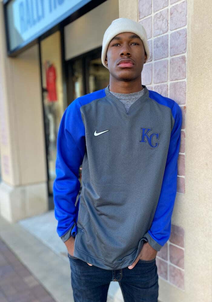 Nike Kansas City Royals Mens Long Sleeve GREY Authentic Thermal