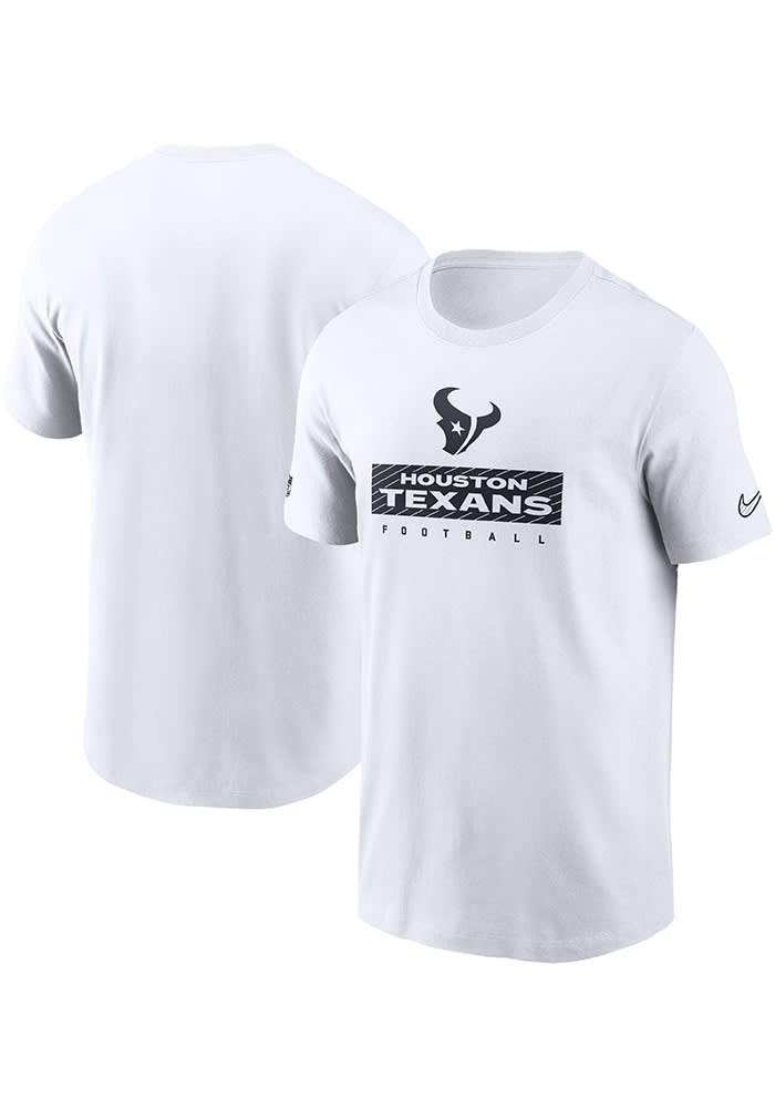 Nike Houston Texans White Sideline Team Issue Short Sleeve T