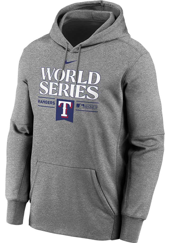 【ナイキ】Post Season 2023 TXレンジャース公式 ゲームパーカー Texas Rangers Mens Nike GREY 2023 World Series Participants