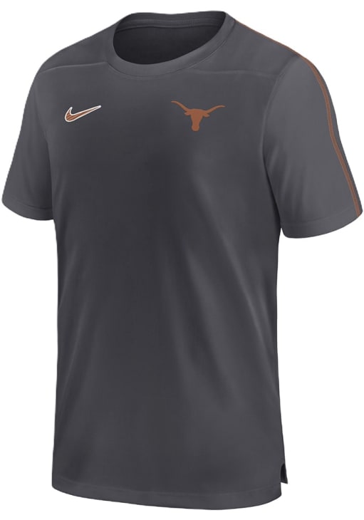 Nike Texas Longhorns Grey Sideline Coach Short Sleeve T Shirt