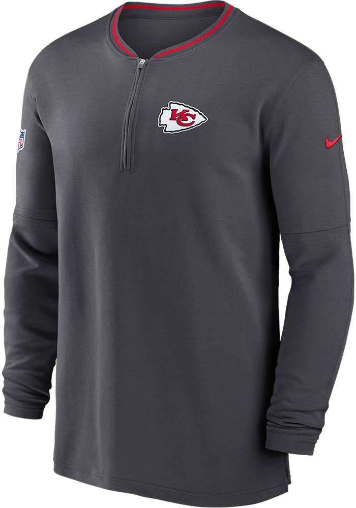Nike Kansas City Chiefs Mens GREY Sideline Coach Pullover - 173204438