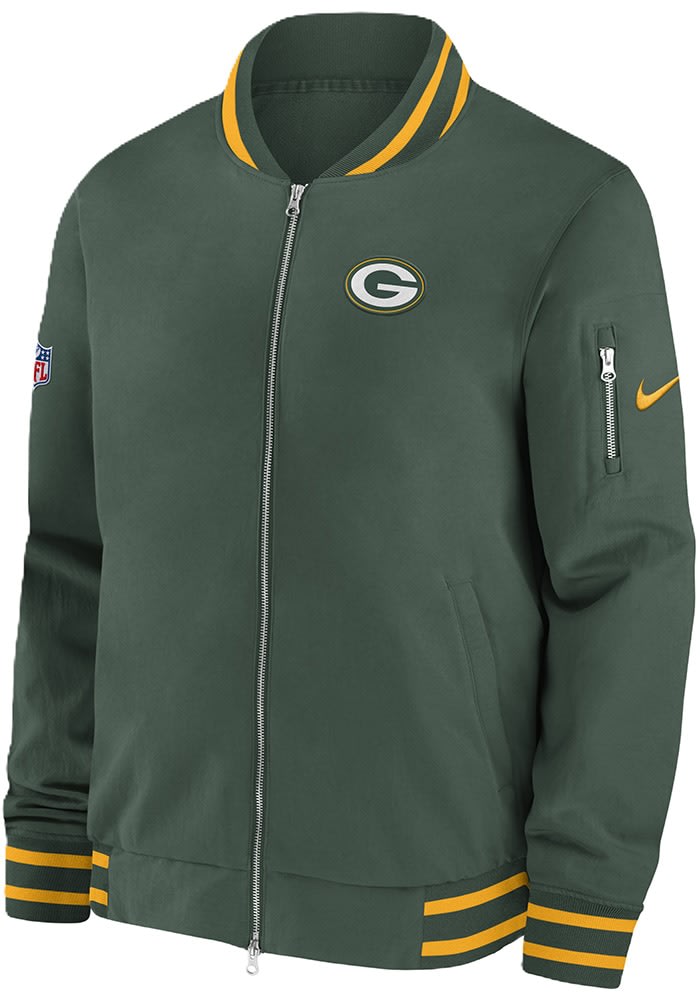Nike Green Bay Packers Mens GREEN Sideline Bomber Medium Weight