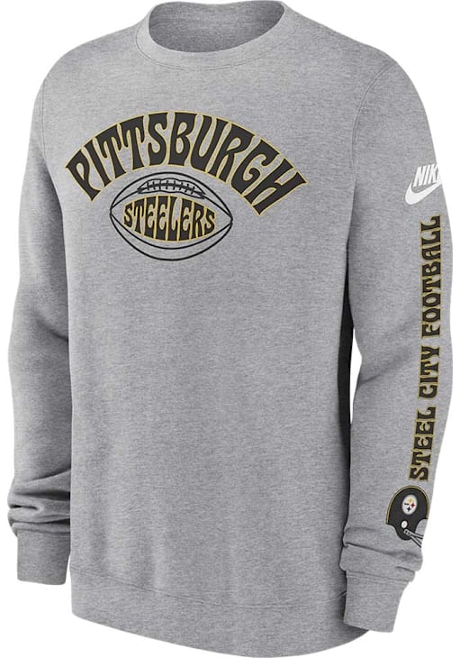 Steelers Mens Steelers Grey Sweatshirt Nike Pittsburgh Steelers