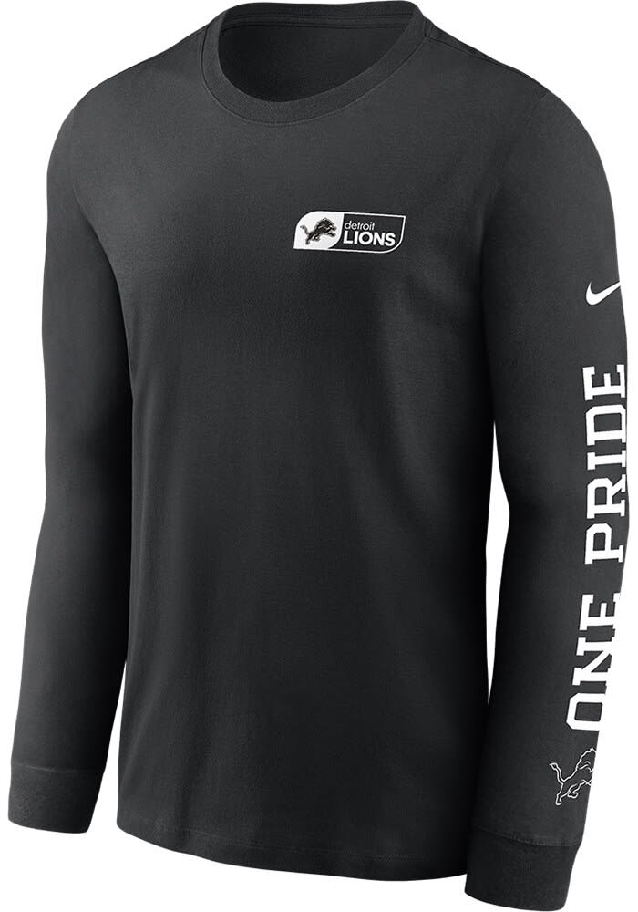 Nike Detroit Lions Team Name Long Sleeve T Shirt BLACK - 173204594