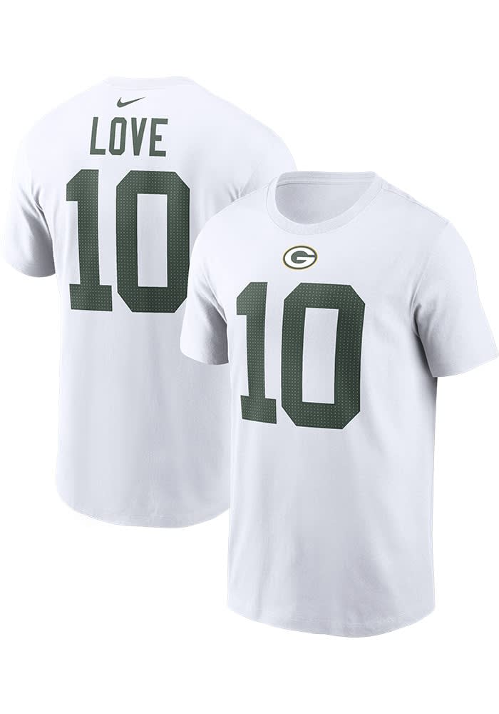 Jordan Love Green Bay Packers Player Name and Number Short Sleeve Player T Shirt WHITE