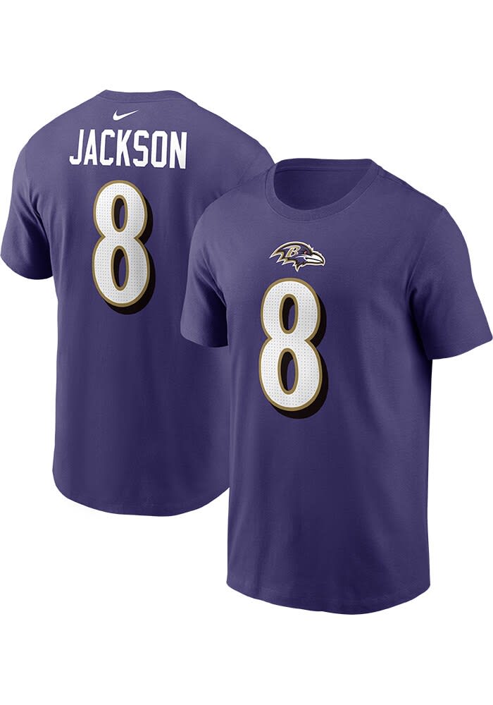 Lamar Jackson Baltimore Ravens Player Name and Number Short Sleeve