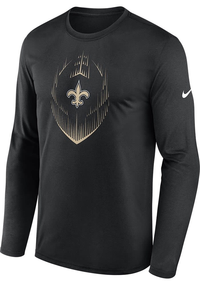 Nike New Orleans Saints Legend Icon Long Sleeve T Shirt BLACK