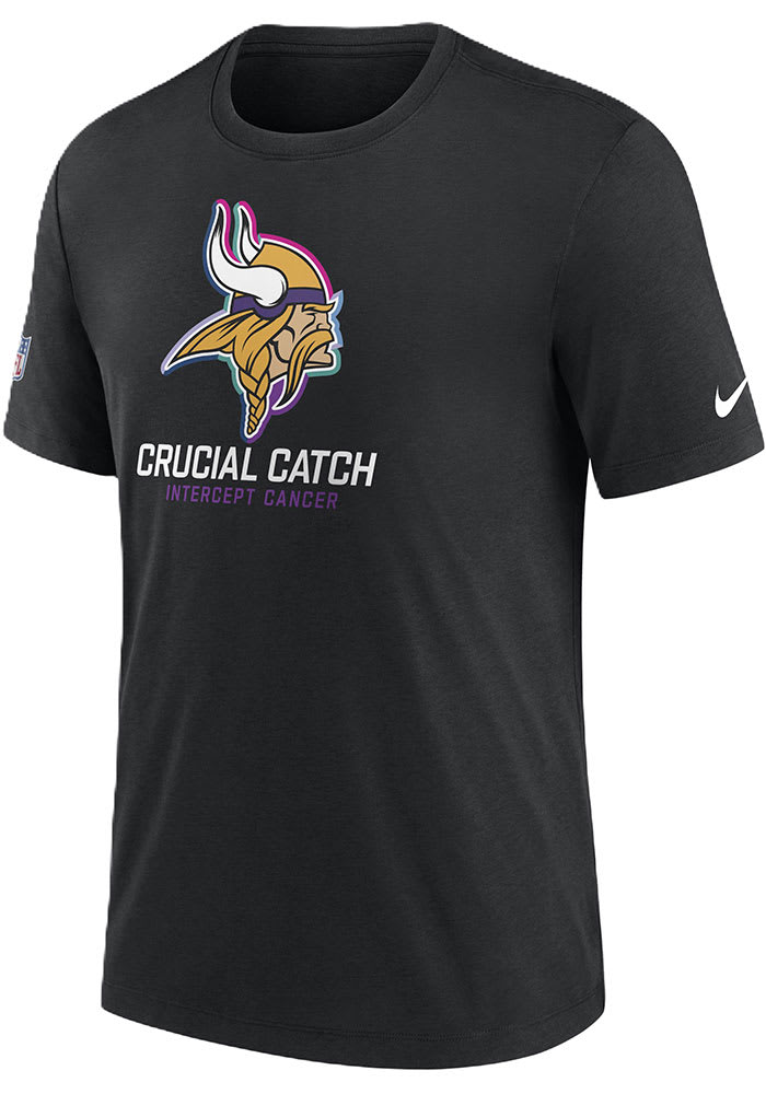 Nike Minnesota Vikings BLACK Crucial Catch Short Sleeve Fashion T