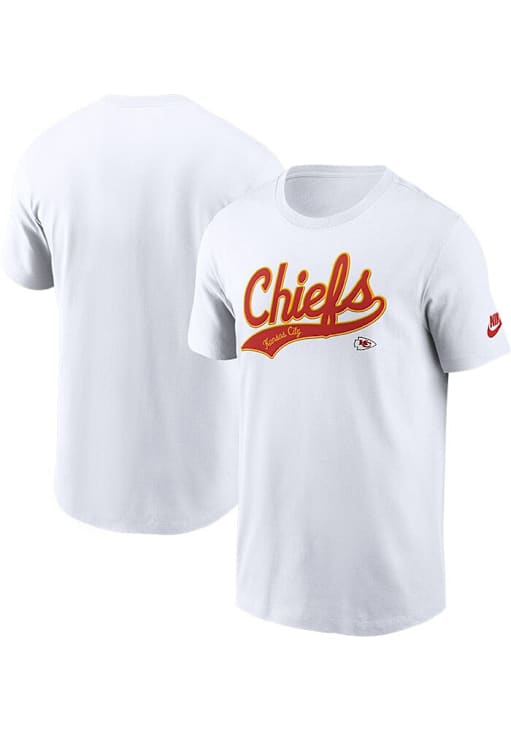 Nike Kansas City Chiefs White Rewind Essential Cotton Short Sleeve T Shirt