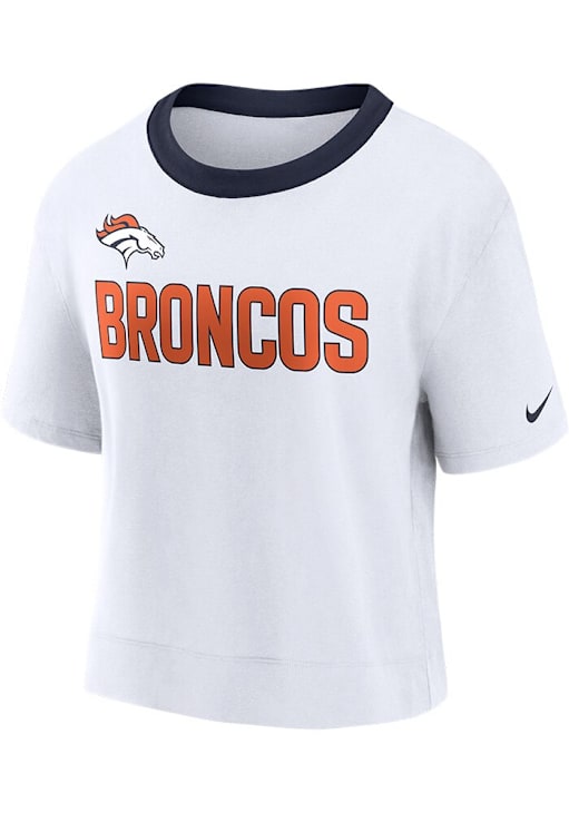 Nike Denver Broncos Womens WHITE Fan High T-Shirt 173205173