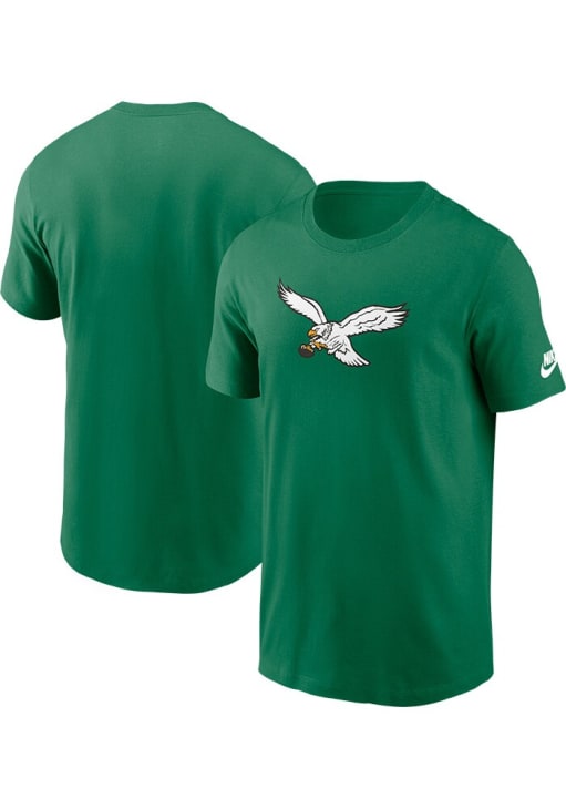 Nike Philadelphia Eagles Kelly Green Throwback Logo Short Sleeve T Shirt