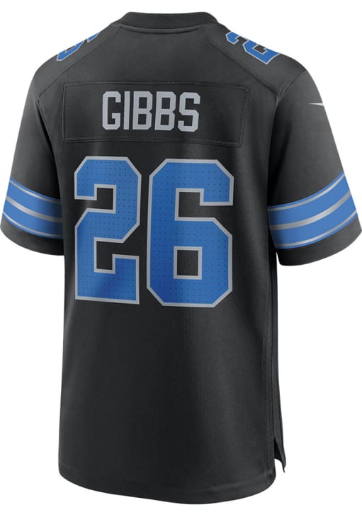 Jahmyr Gibbs  Nike Detroit Lions Black Alt Game Football Jersey