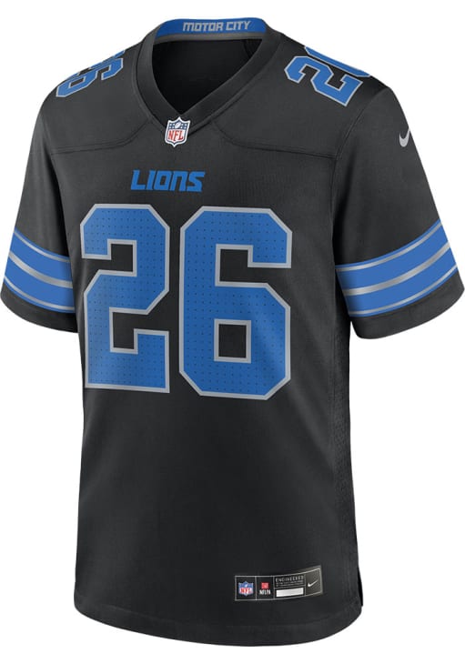 Jahmyr Gibbs  Nike Detroit Lions Black Alt Game Football Jersey