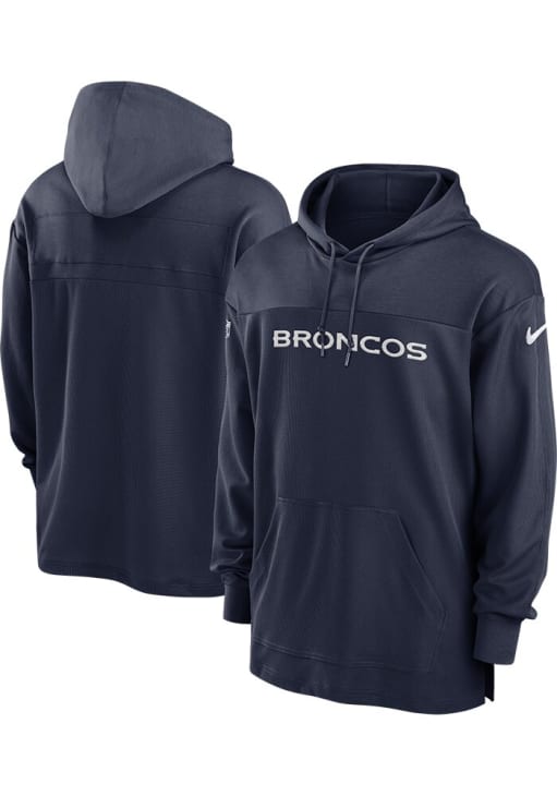Nike Denver Broncos Mens Navy Blue Jersey Hood