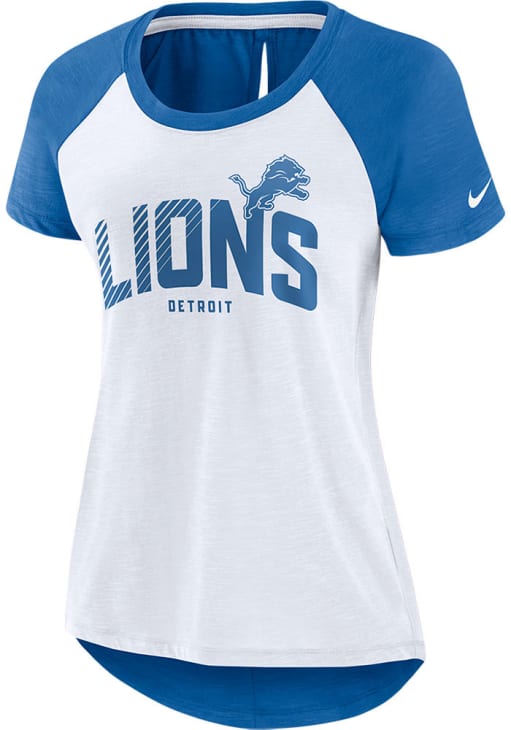 Nike Detroit Lions Womens Slit Fashion T-Shirt - White