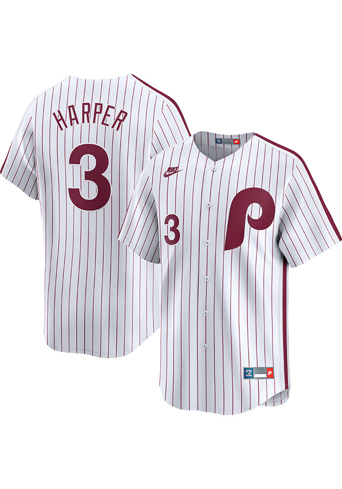 Philadelphia Phillies Bryce Harper Nike WHITE Throwback